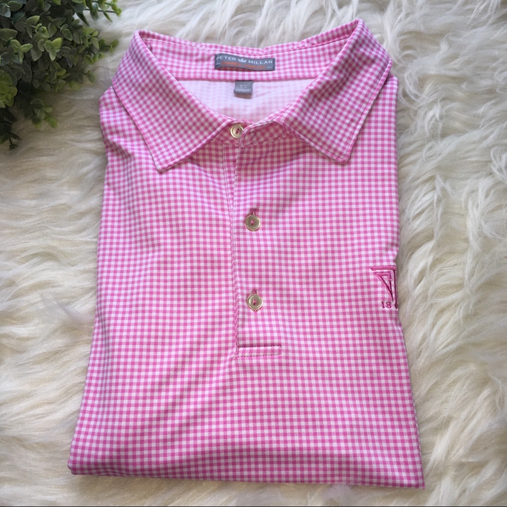 PETER MILLAR Sz XL Summer Comfort Checked Shirt